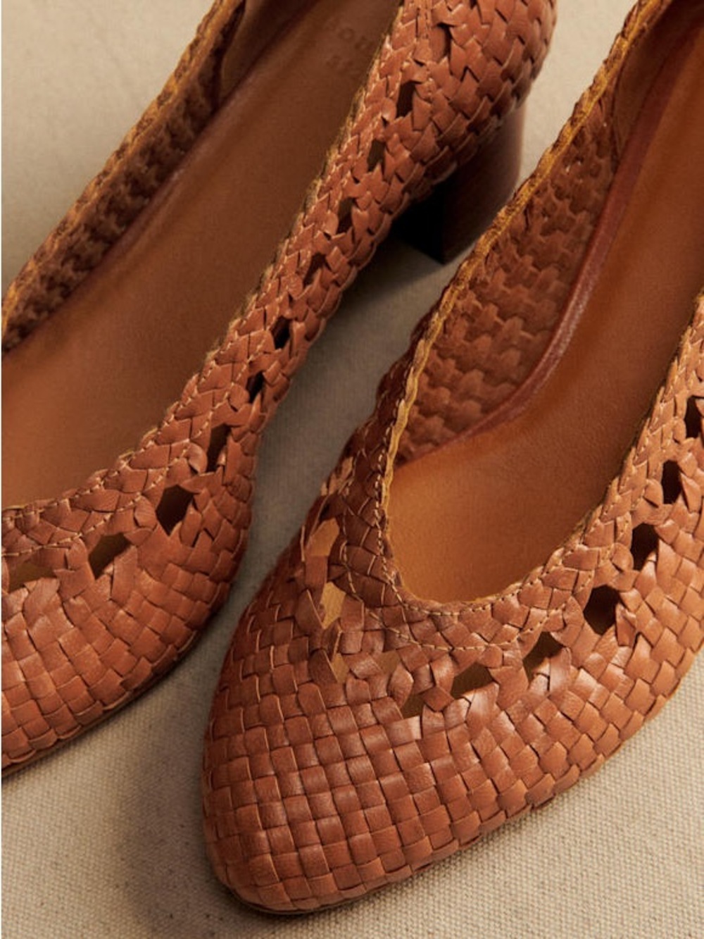 Sézane Anya Heels in Smooth Camel Braided FR 39 / US 8 - Picture 4 of 7
